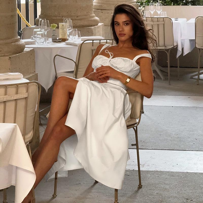 YL25223 Spaghetti Strap Sexy Backless A-line Dress - 2025 European American French Style for Women