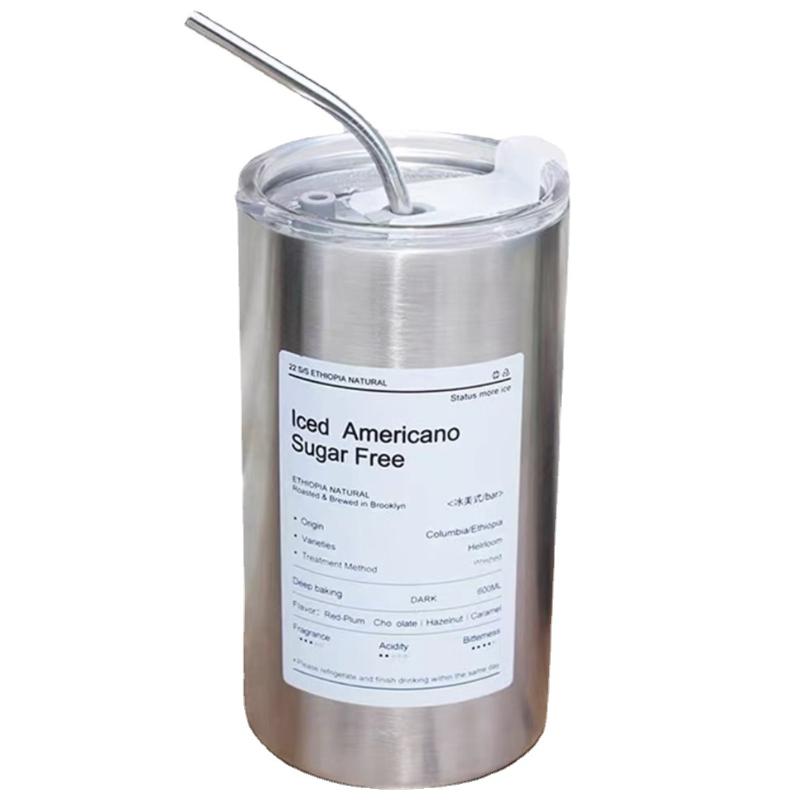 Coffee Cup Thermos Cup 600ml Vacuum Flasks Portable Stainless Steel Thermos Cup Water Bottle  Office Thermos Cup