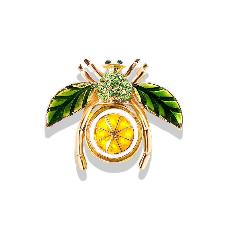 Rerto Bee Crystal Brooches For Women Enamel Rhinestone Animal Tassel Lapel Pins Men'S Suit Collar Pin Badge Accessories