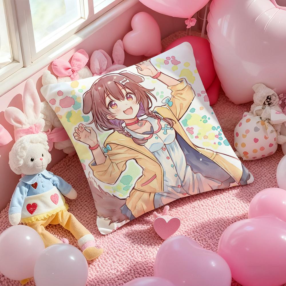 Anime Singer INUGAMI KORONE Cushion Cover Pattern Printed Pillowcase for Living Room Sofa Cushion Cover & Bedroom Decor
