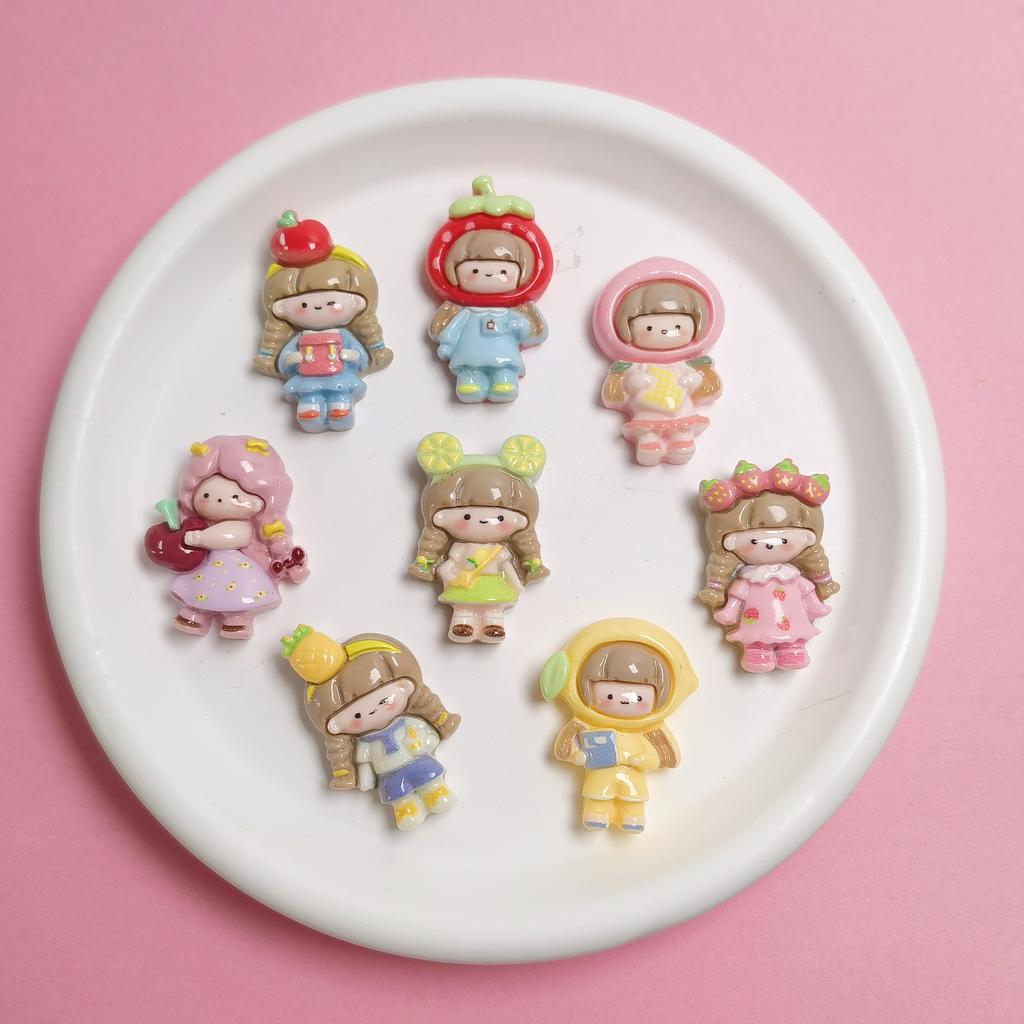 100Pcs New Cute Mini Cartoon Girl Princess Flat Back Resin Cabochons Scrapbooking DIY Jewelry Craft Decoration Accessories