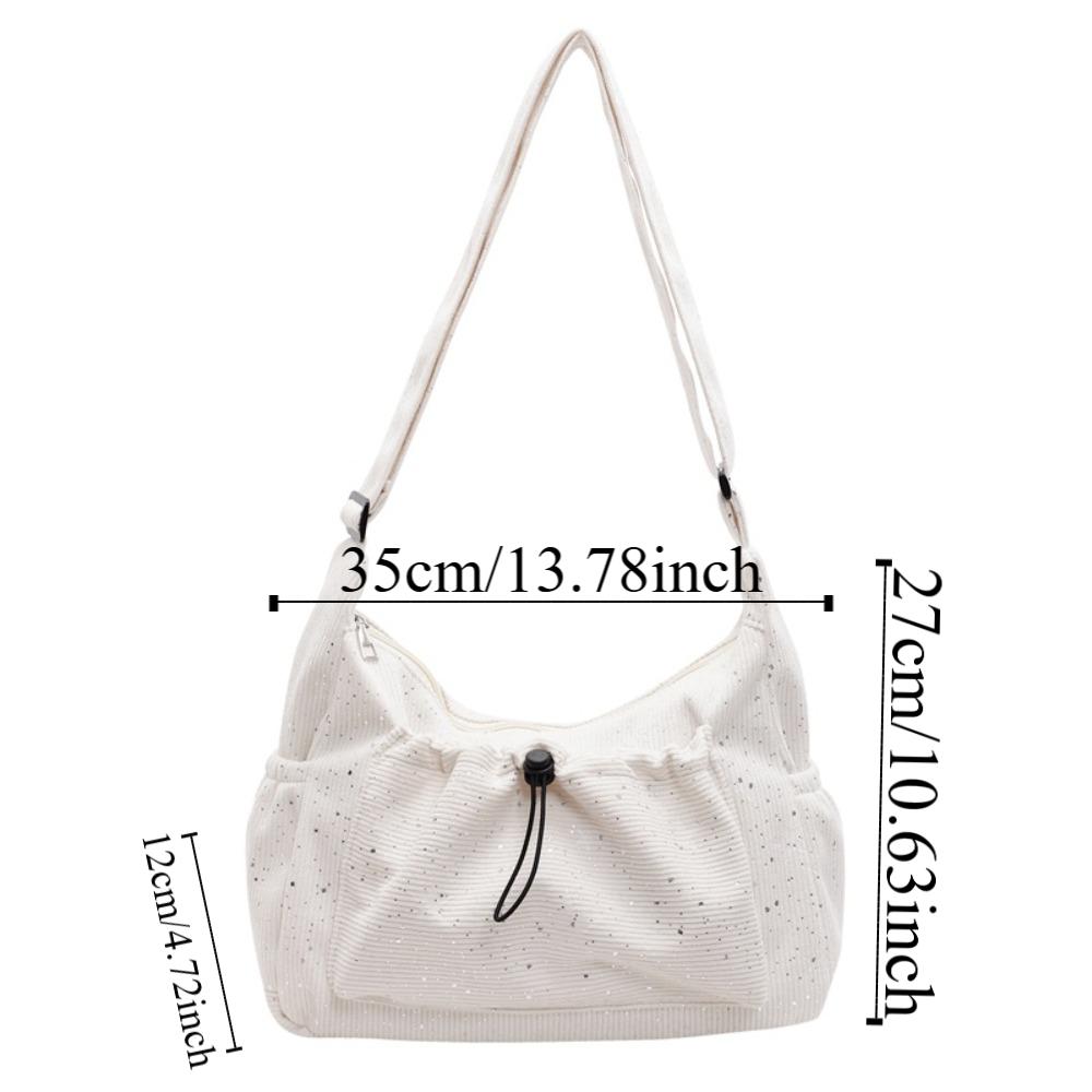 Soft Commuting Tote Bag Corduroy Sports Crossbody Bag Fashion Square Shoulder Bag  Travel