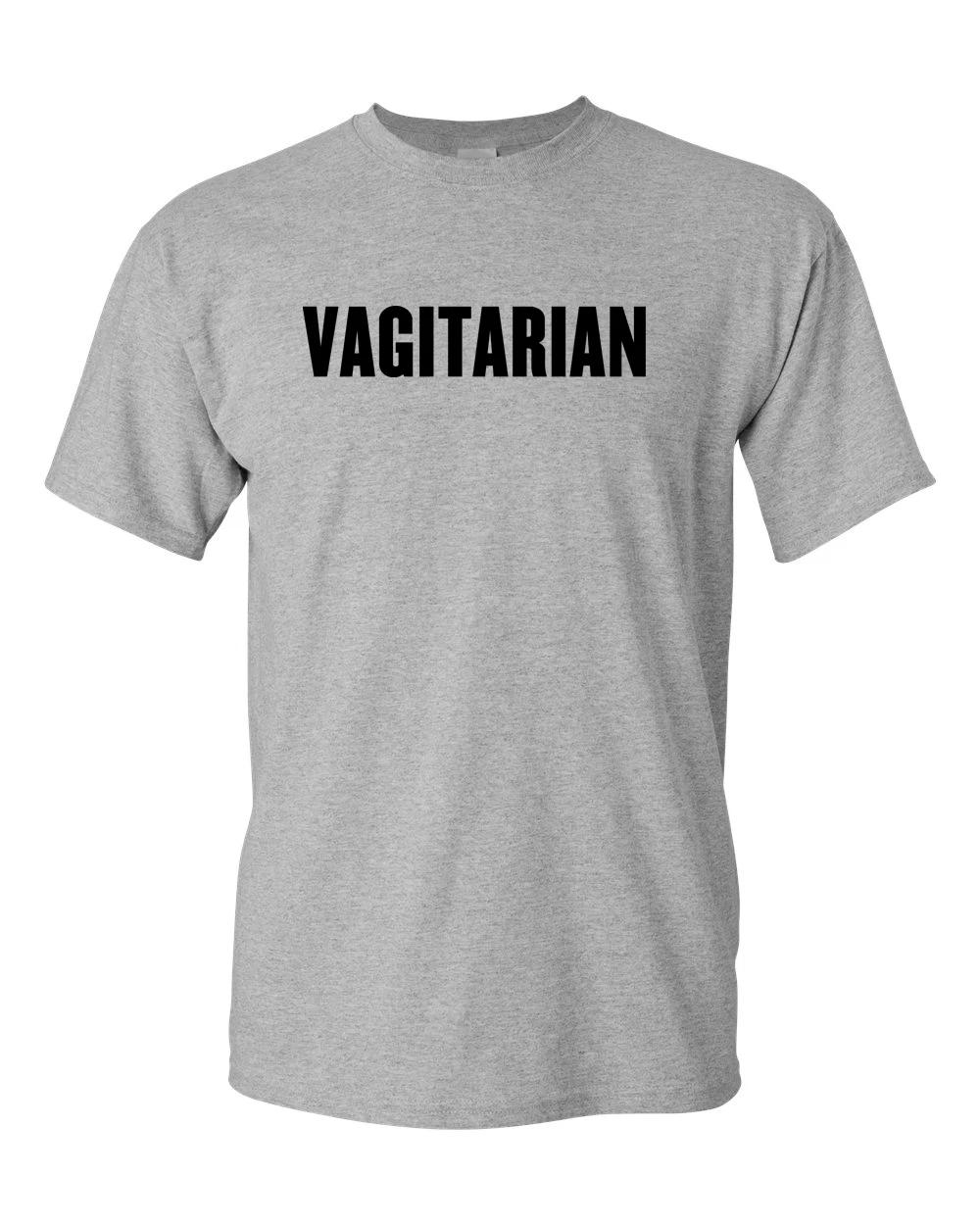 Vagitarian Tees Funny Mens T-Shirt Adult Humor T-Shirt L
