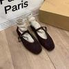 Fashion 2025 Autumn Fashion Flat Ballet Shoes Women Shallow Ballet Leather Round Toe Female Ballerina Soft Moccasin Mary Janes Shoes