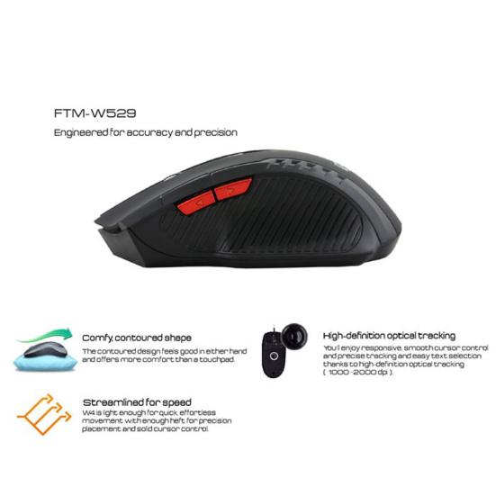 2.4G Wireless 6 Auto Sleep Optical Keys 1600DPI Gaming Mouse Mice for PC