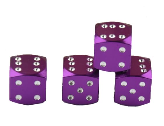 

Valve Cap, Car, Tire, Dice, Aluminum, Tire Valve Cap, Dice, Set of 4, baru-kyap-sai-4k (Purple) фиолетовый