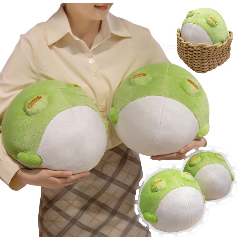 25cm Cartoon Green Fat Frog Animals Plush Toys Soft Dolls Throw Pillow Kawaii Baby Comfort Home Decor Birthday Gifts for Girls