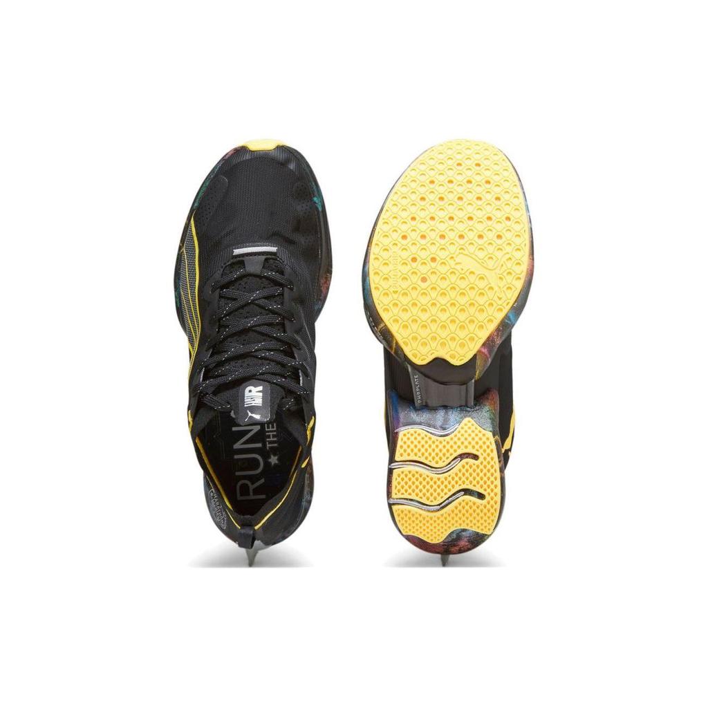 Puma Fast-R Nitro Elite Marathon Series Men Sneakers Black Yellow-Blaze Strawberry-Burst 378465-01