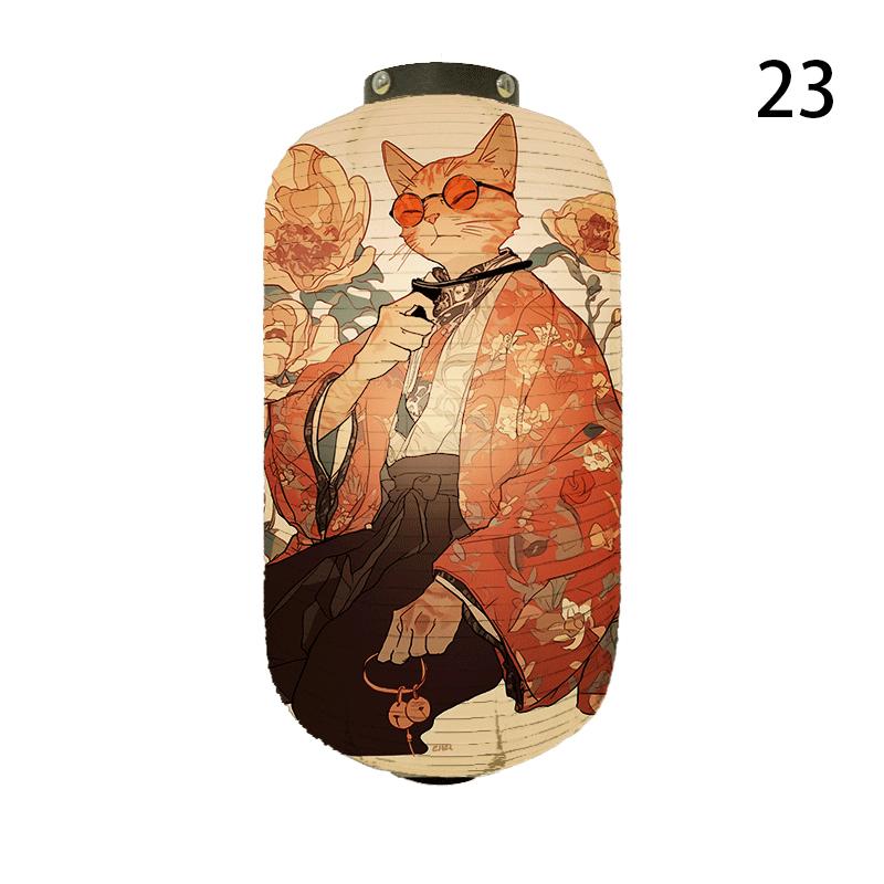 NEW Japanese Chochin Hanging Lantern Ukiyo-e Style Samurai Cat Anime Cartoon Lantern Sushi Restaurant Decor Festival Party Decor