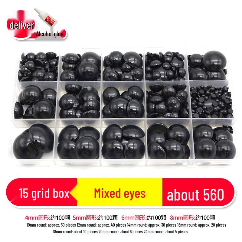 Kids' DIY Colored Eye Stickers for Crafting: Animal-Themed Black and White Eyeballs