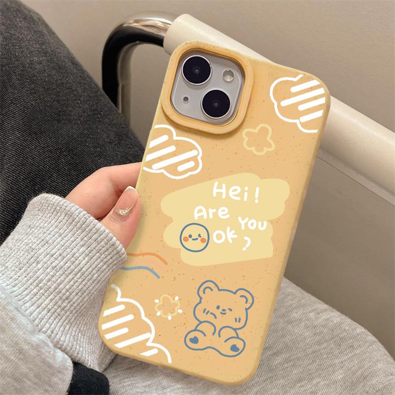 

Чехлы для мобильных телефонов iPhone 11 13 XR 15 Pro Max 12 14 Pro Max Чехол для iPhone 16 7 Plus 8 Plus XS Max Разлагаемые и экологически чистые iPhone 11 жёлтый