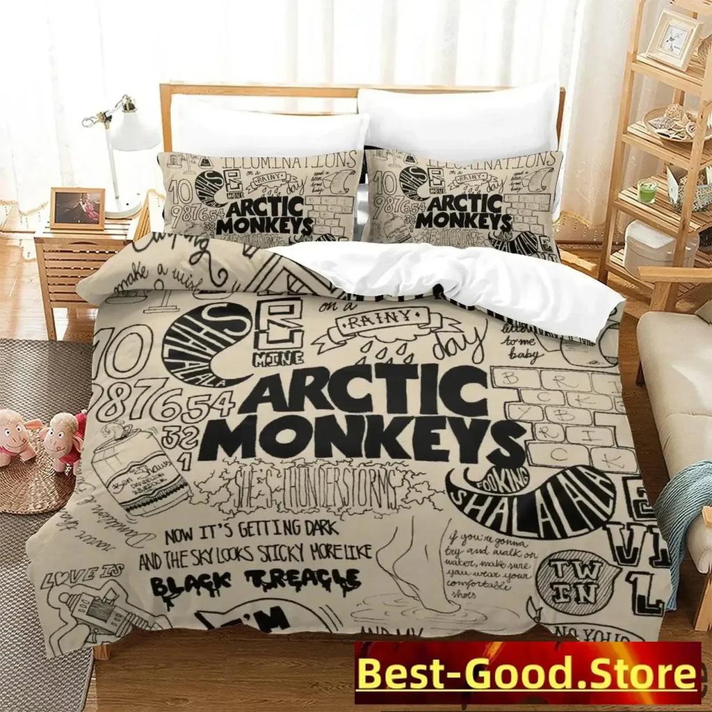 3D Arctic Monkeys Beding Set Print Bed Linen Set With Pilowcase Bed Soft Duvet Cover Soft Single Double Quen Super King-Sized Dimensionsd Dimensions