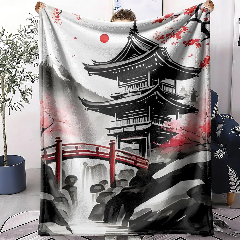 Japanische Bergdecke Weiche Flanell AC-Decke Leichte Sommer-Nickerchen-Decke Gemütliche Decke für Sofa Bett Reise Zuhause