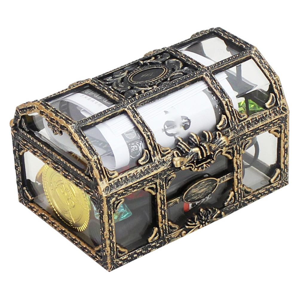 1 Gird Treasure Box 10.5x8x6.5cm Plastic Retro Transparent