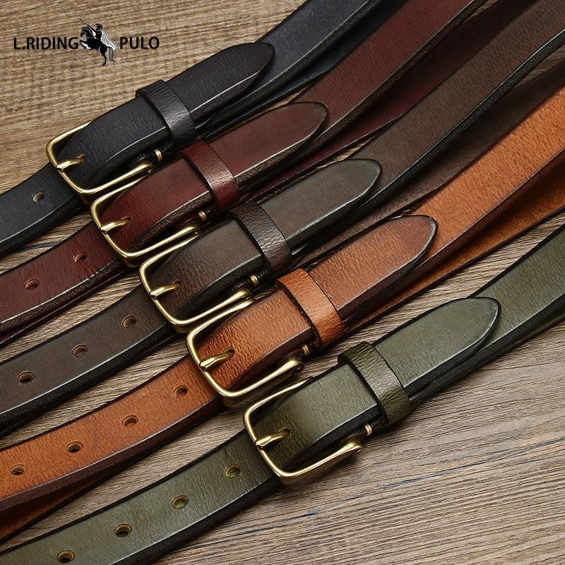 Thickened Genuine Leather Cowhide Belt for Women Pin Buckle Simple Retro Versatile Belt for Women