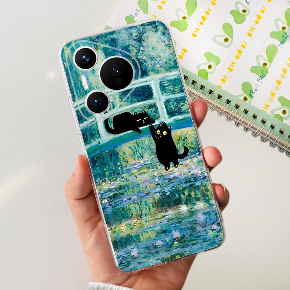 Für Huawei Pura 70 Hülle Niedliche Cartoon Bemalte Abdeckung Klare Silikon Handyhülle Für Huawei Pura 70 Pro Plus Pura70 Pro + Weiche Hülle