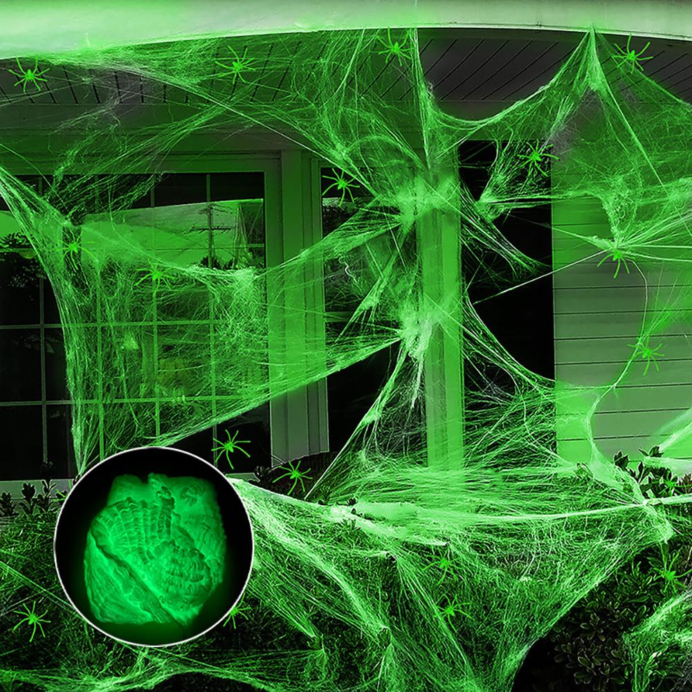 100g Halloween Spider Webs with Glow in the Dark Effect