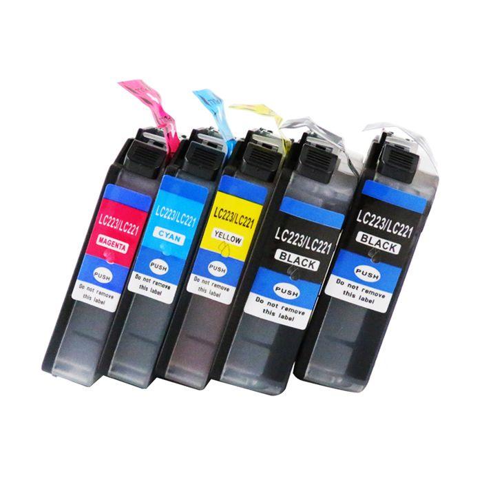 Ink Cartridge - CHOUMICHA - LC223/LC223XL - Compatible Brother Printers - Pack of 5 - Generic