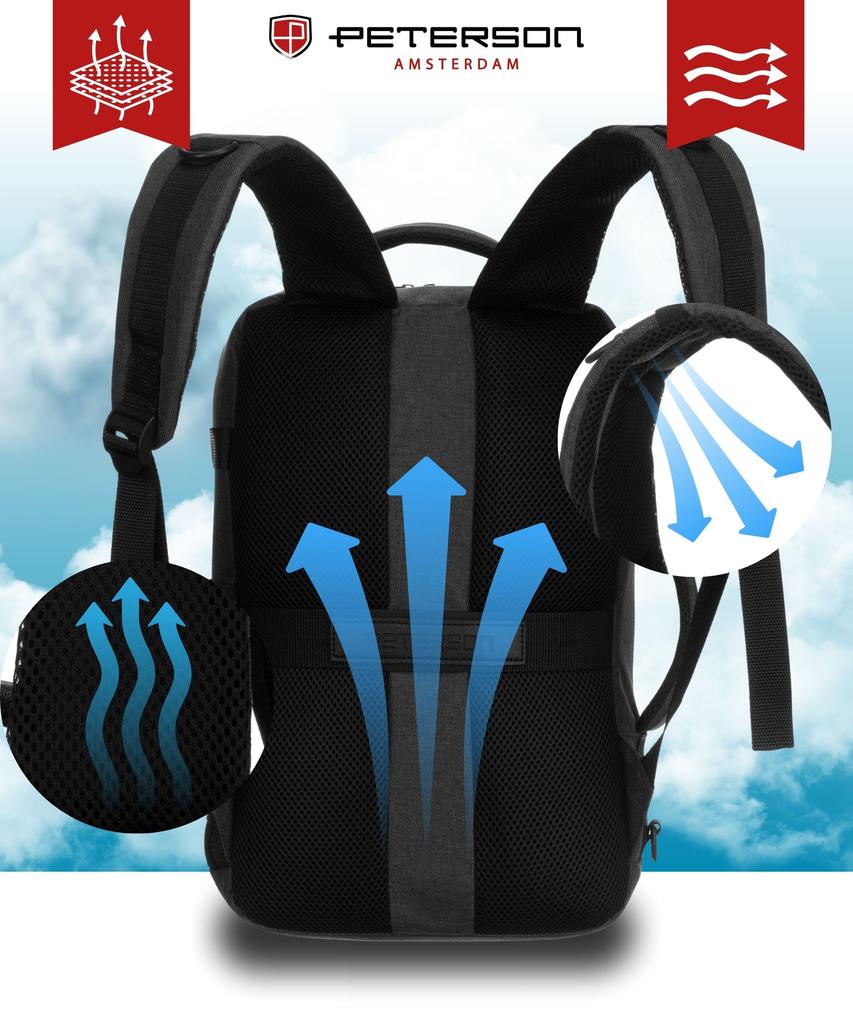PTN SIKORKA-6460 Black Travel Backpack