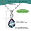 VOLUKA Weißer Feueropal Anhänger Halskette für Damen, Edelstein, Geburtsstein, Schmuck Geschenk für Mädchen…, Messing, Künstlicher Regenbogenquarz