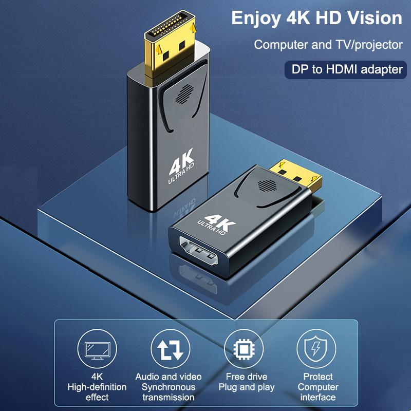Dp To Hdtv 4K Connector Displayport Dp Male To Hdmi-Compatible Female Adapter Converter Video Audio Plug For Computer Tv Laptop