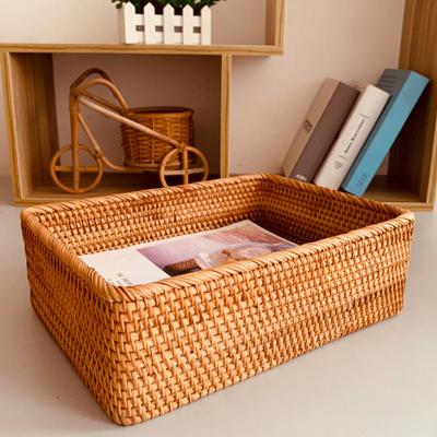 Rattan Gewebter Organizer Foto-Requisiten Mehrzweck Aufbewahrungskorb Handgefertigt DIY Kleinkram Zubehör