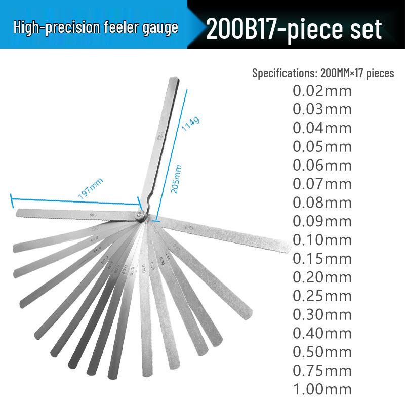 Stainless Steel Feeler Gauge, 100x17 & 100x14 Sizes, Various Specifications