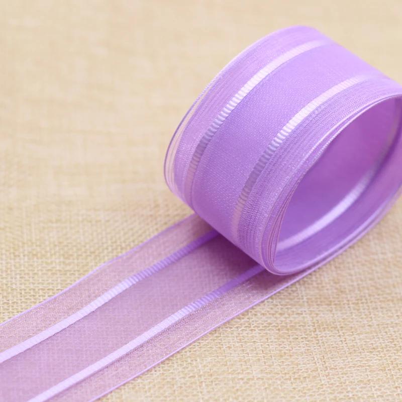 Hot sale 38MM Chromatic stripe chiffon Printin Ribbon Belt DIY Handmade bowknot Hair Accessories Decoration supplies 1 meter/lot