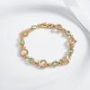 French Retro Gemstone Vine Bracelet Women Pear Cut Zircon Leaf Charm Bracelet Elegant Evening Party Jewelry Gift