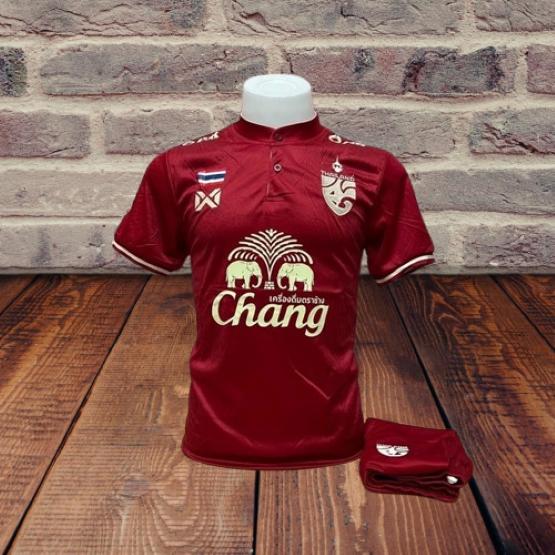 THAILAND National Football Soccer Training JERSEY CHEER Fan Version Quick Dry Shirt Mandarin Collar Short Sleeve Uniform Elephant Logo Sport Outdoor