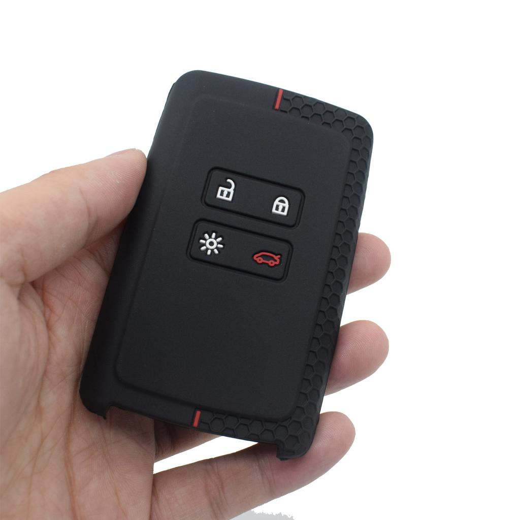 Silikon Bilnyckelskydd Fodral Fob Skal för Renault Koleos Kadjar Captur Talisman Espace Clio Megane 4-Knapps Smart Nyckelskal Set