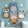 1Pc Owl Coral Fleece Wall-Mounted Hand Towel, Super Absorbent & Quick-Dry Hanging Kitchen Bath Towel With Hanging Loop