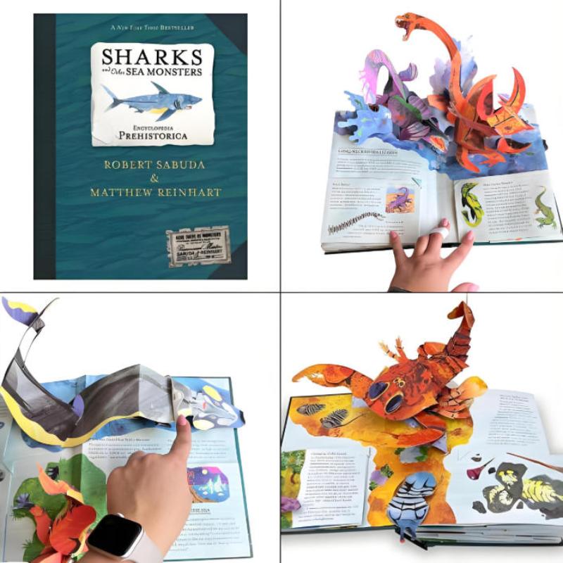1Pcs Encyclopedia Prehistorica: Sharks & Other Sea Monsterss Vivid Illustrations Interactive 3D Sharks Model Book Gift