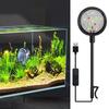 Lampada per acquario a LED, regolabile a 360 gradi, funzionamento semplice, lampada per acquari con clip per tubo universale impermeabile