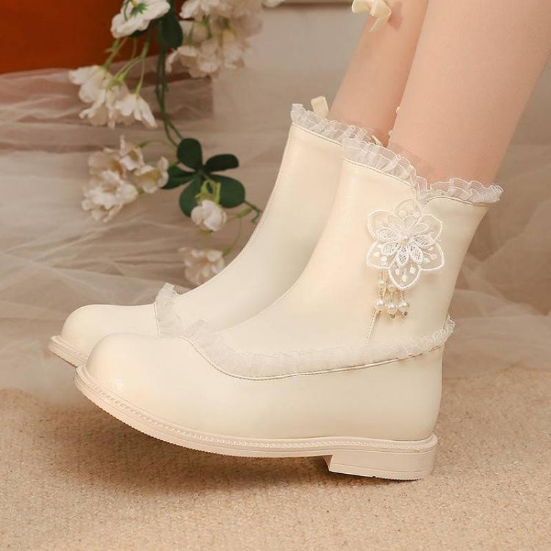 

Осінньо-зимові дівочі туфлі принцеси на товстій підошві, нековзні, середнього розміру та для старших дітей, лицарські чоботи однотонні, дитячі на новій гумовій підошві 39 (inner length 24.5cm)