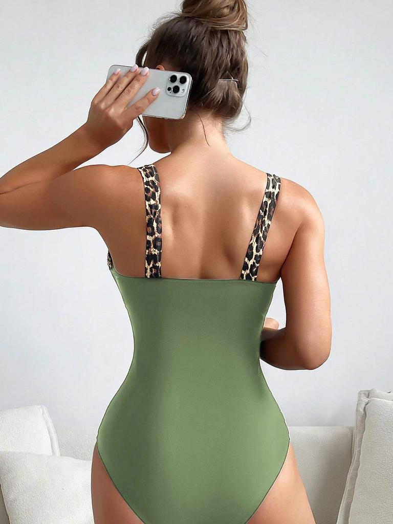 Women's Fashion Sexy One Piece Padded Bikini Swimsuit Tummy Control Monokini Backless Hot Spring Swimwear High-elastic Bathing Suit