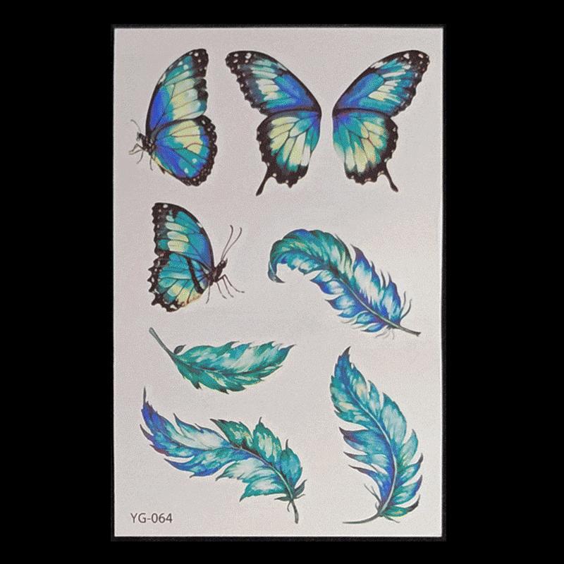 's New Fluorescent Butterfly Tattoo Sticker Music Festival KTV Concert Party Disposable Waterproof