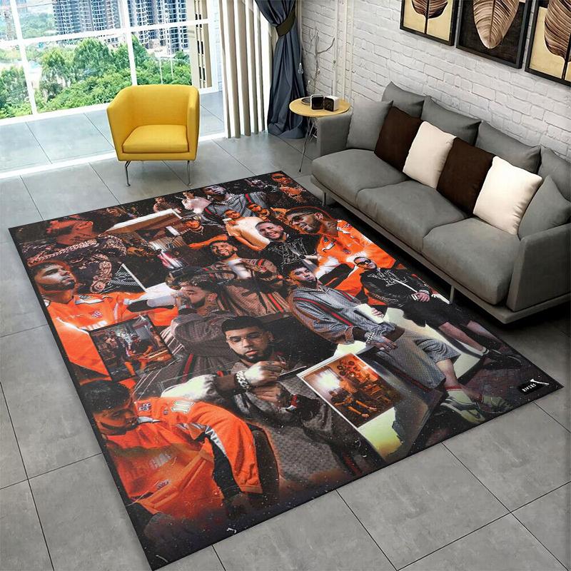 Rapper Free Anuel AA Hip Hop Carpet Rug for Playroom Bedroom Living Room Sofa Home Decor,kid Game Area Rug Non-slip Floor Mat