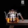 Heat-Resistant Glass Teapot with Wooden Lid