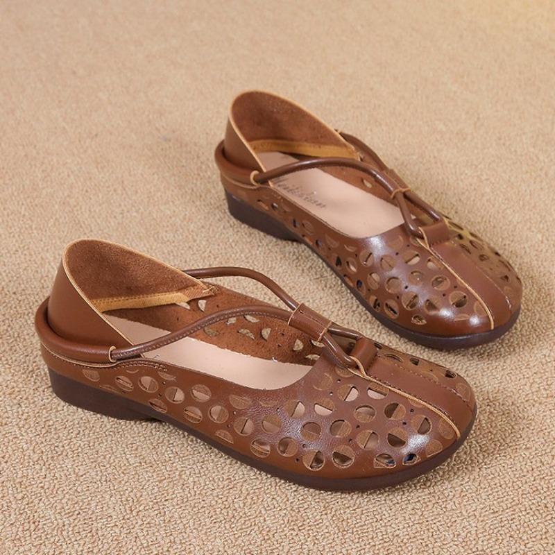 Scarpe da ballo basse eleganti da donna, scarpe estive traforate da donna, scarpe Mary Jane da donna, mocassini vintage, mocassini con cut-out