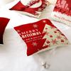 Cartoon Printed Polyester Pillow Cover Christmas Cushion Cushion Cover Red Christmas Home Decoration