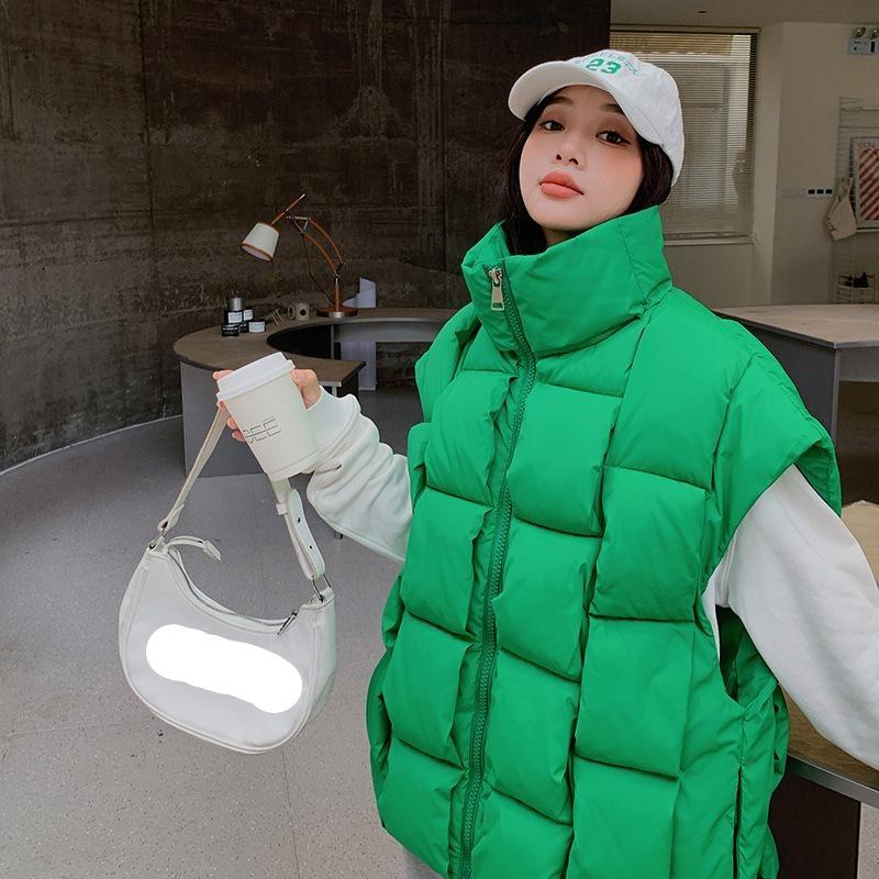 

Зимний женский пуховый хлопковый жилет с воротником-стойкой, хлопковый жилет, короткий жилет