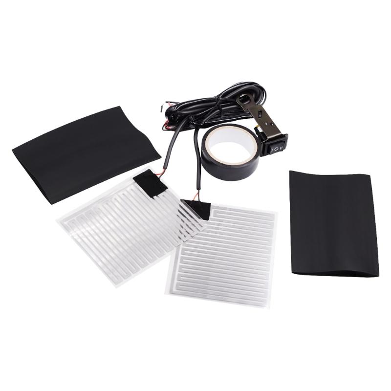 

12 В универсальный подогреваемый коврик для руля мотоцикла, комплект теплых подогреваемых накладок на ручки, зимние подогреваемые накладки на ручки мотоцикла 1