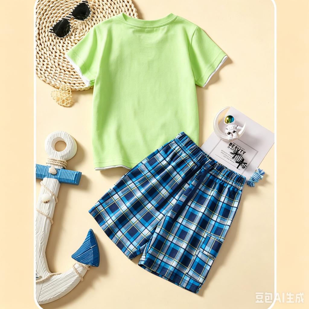 Boys' 2-Piece T-Shirt and Shorts Set Summer Casual Outfit for Daily Wear