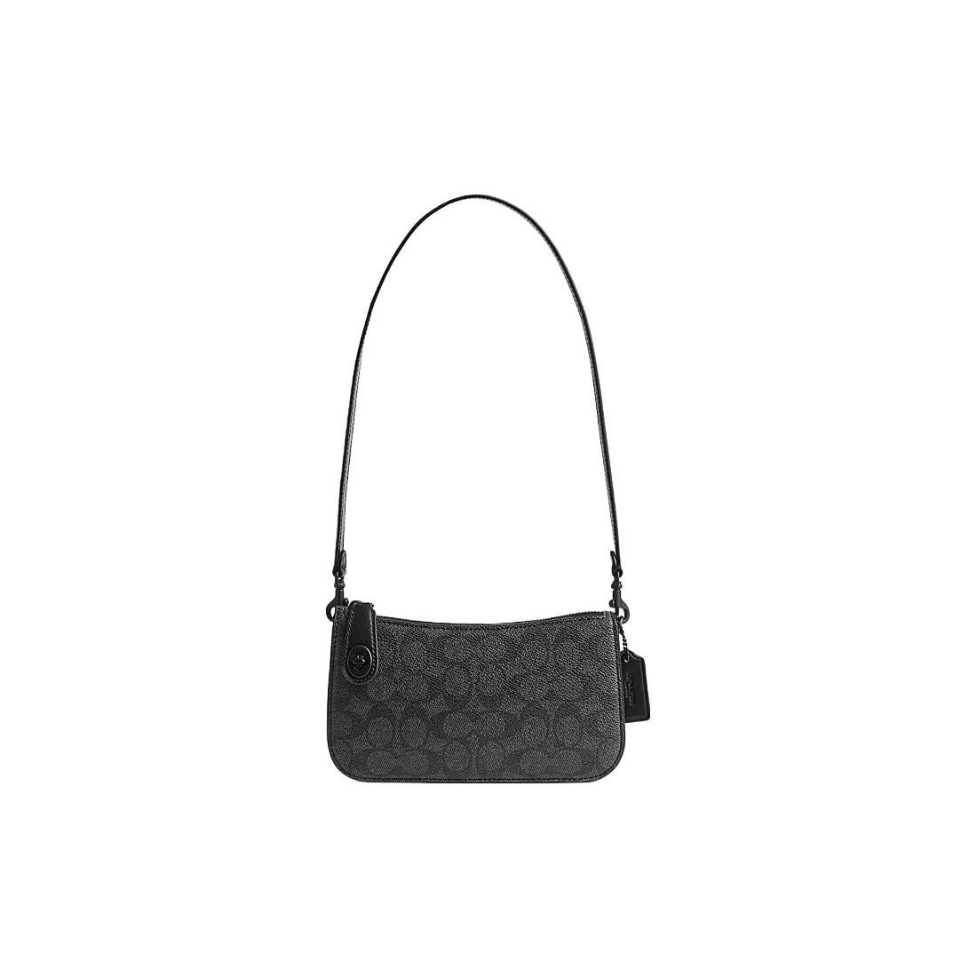 

Coach Penn 21 Classic Monogram Zipper Closure Card Slot PVC Underarm Tote Shoulder Bag Small Women bags Black CQ766-MWO1U Basic Set (Bag+Dust Bag)