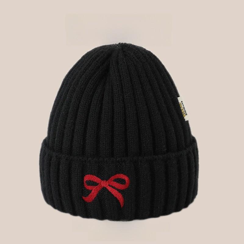 Knit Hat With Butterfly Bow For Winter Warmth And Outdoor Comfort For Women