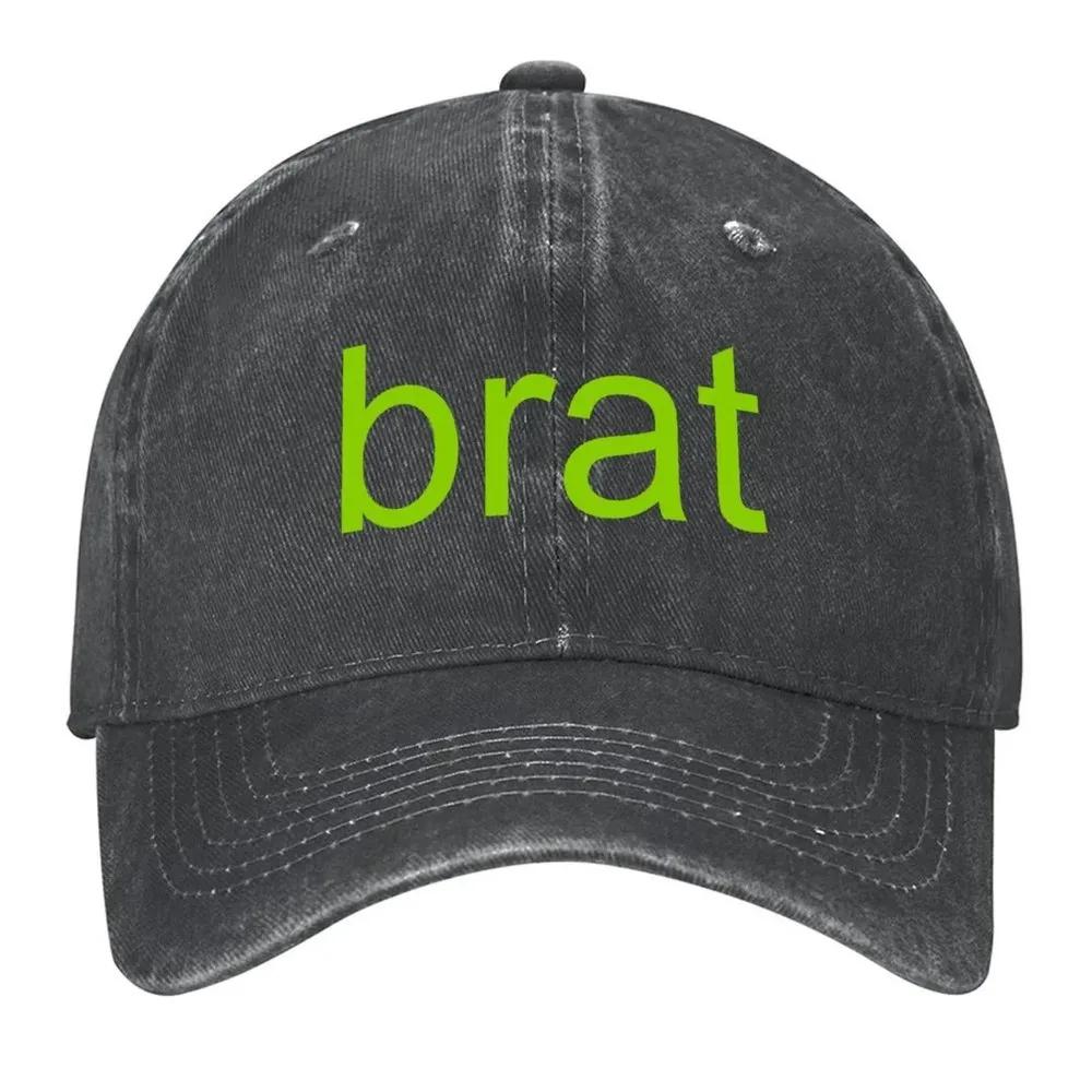 Brat Letter Print  Baseball Cap Men Women Hat Washed Cotton Sunshade and Sun Protection Cap Casual and Versatile