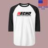 Echo Outdoor Power Equipment Herren#039;s Raglan Schwarz Größe S2XL Unisex T-Shirt