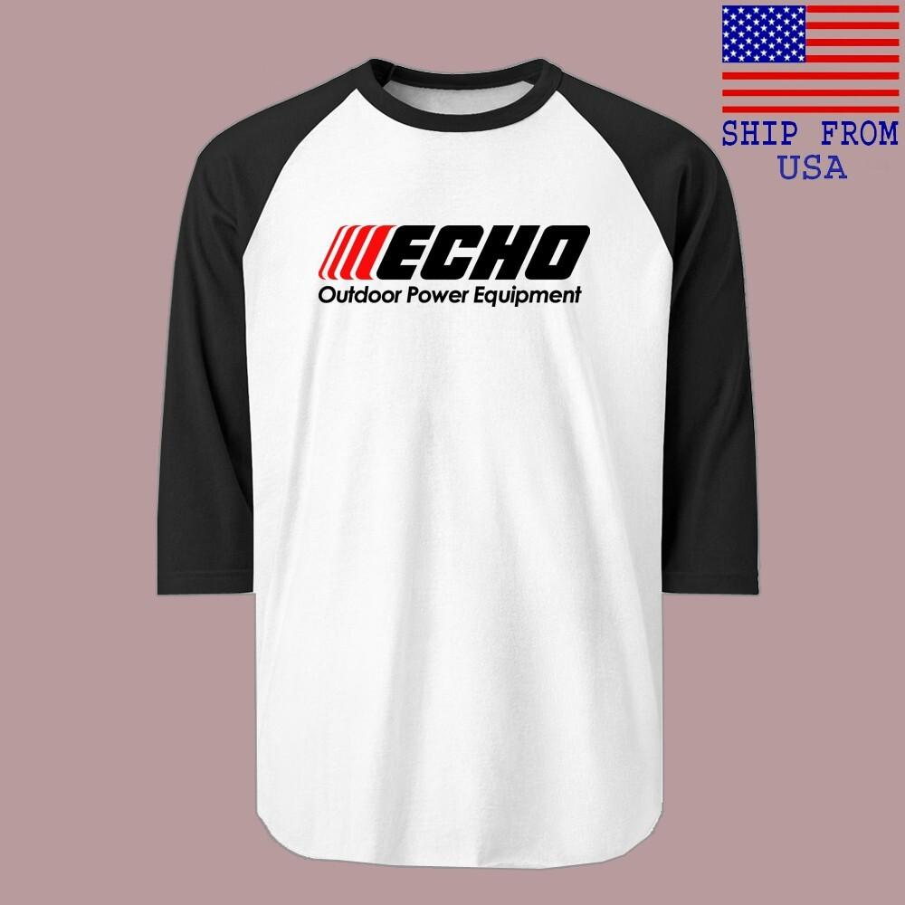 Echo Outdoor Power Equipment Men#039;s Raglan Black Size S2XL Unisex T-Shirt XXL