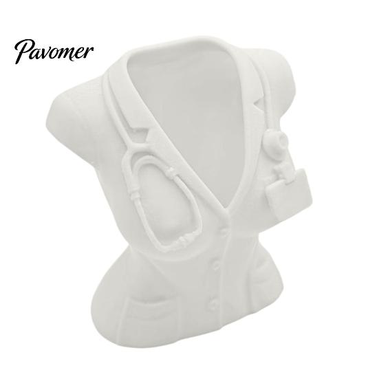Medical Staff Gift Nurse Uniform Pen Holder, 3D Printed Theme Desk Organizer for Idea Pens Makeup Brushes Small Stationery, Decorative Female Doctors